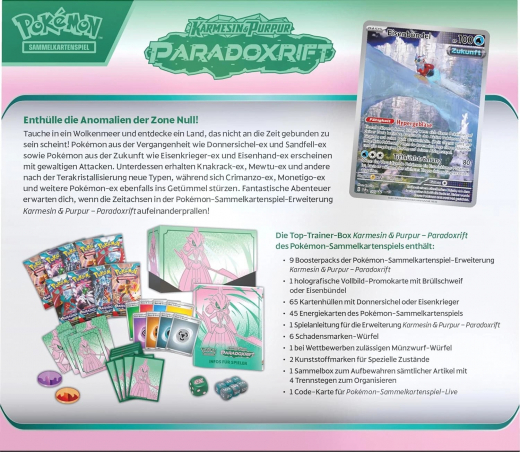 Pokémon Paradoxrift Top Trainer Box Deutsch Eisenkrieger | Karmesin & Purpur kaufen