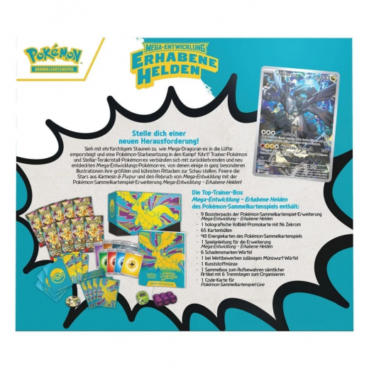 Pokémon Erhabene Helden Top Trainer Box Deutsch – Mega Entwicklung – NEU & OVP