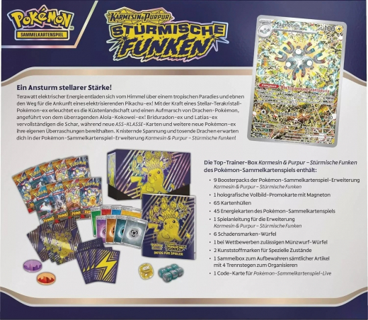 Pokemon Karmesin & Purpur Stürmische Funken Top Trainer BOX - DEUTSCH NEU - KP08