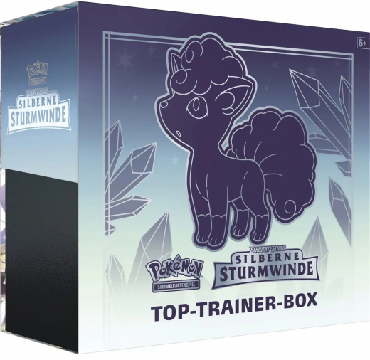 Pokémon silberne Sturmwinde Top Trainer Box Deutsch – Schwert & Schild – NEU & OVP
